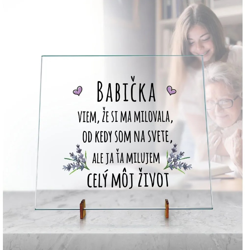Ahome Dekoračná Sklenená doska - Babička, celý život