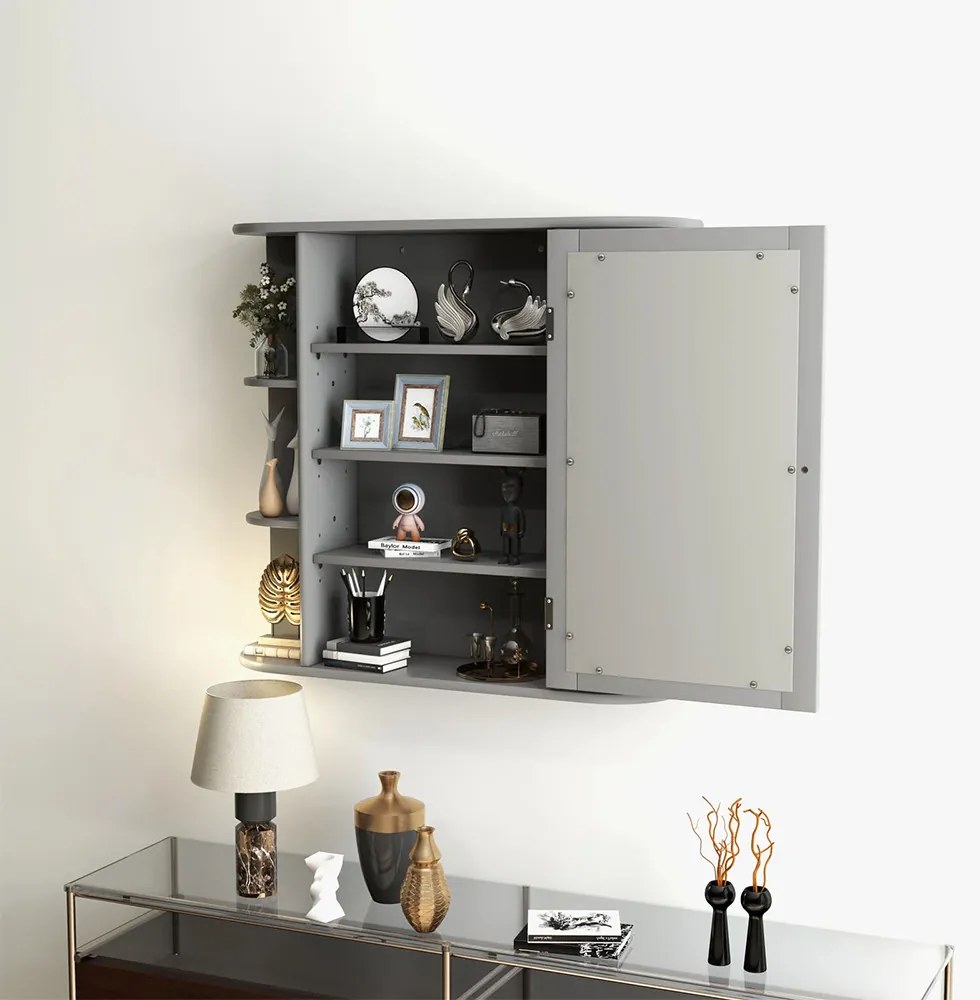 Kúpeľňová skrinka, sivá