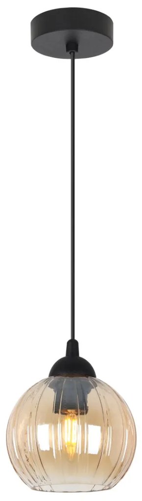 Závesné svietidlo Costa, 1x medové sklenené tienidlo, b