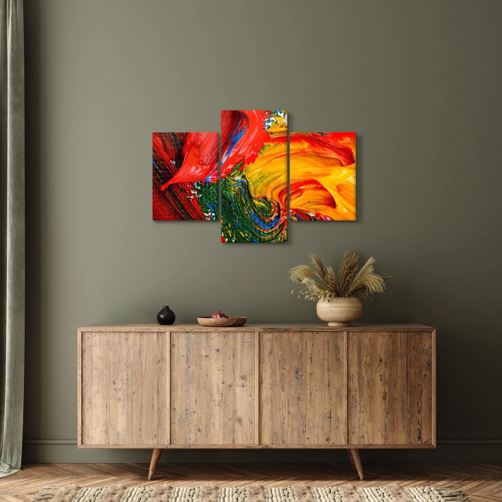Obraz - Modrenie abstrakcie štetcom (90x60 cm)