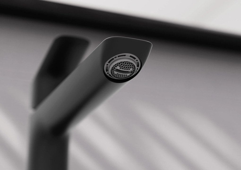 Hansgrohe Logis, páková umývadlová batéria 110 Fine CoolStart s odtokovou súpravou s tiahlom, čierna matná, HAN-71254670