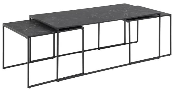 Súprava konferenčných stolíkov ALMA, 3 ks, antracit