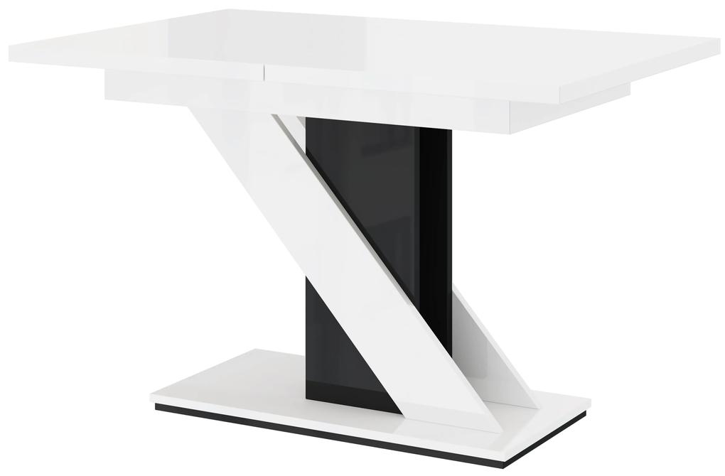 Jedálenský stôl Mevenis (lesk biely + lesk čierny) (pre 4 až 6 osôb). Vlastná spoľahlivá doprava až k Vám domov. 1055216