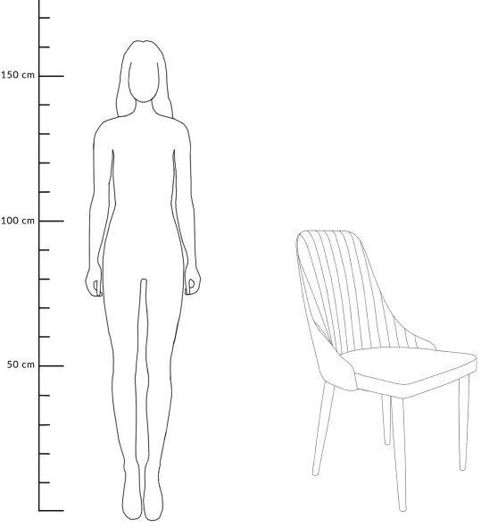 Stolička LOUIS zamatová sivá ALL 925485