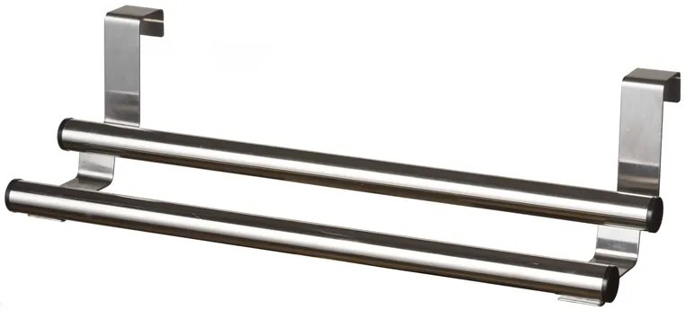 BISK Erga OVER-DOOR, dvoj-radový držiak na uteráky na zavesenie 305x170x70mm, chrómová, ERG-06361
