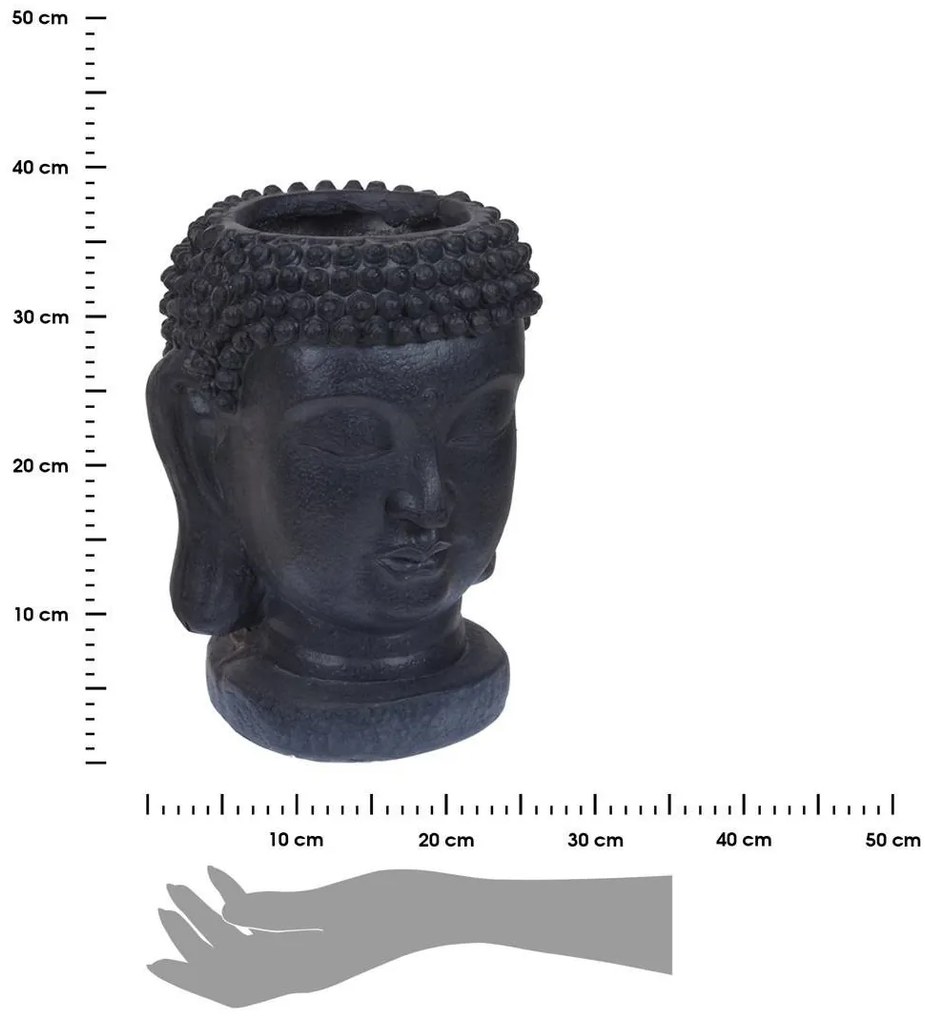 Kvetináč Budha 35 cm čierny