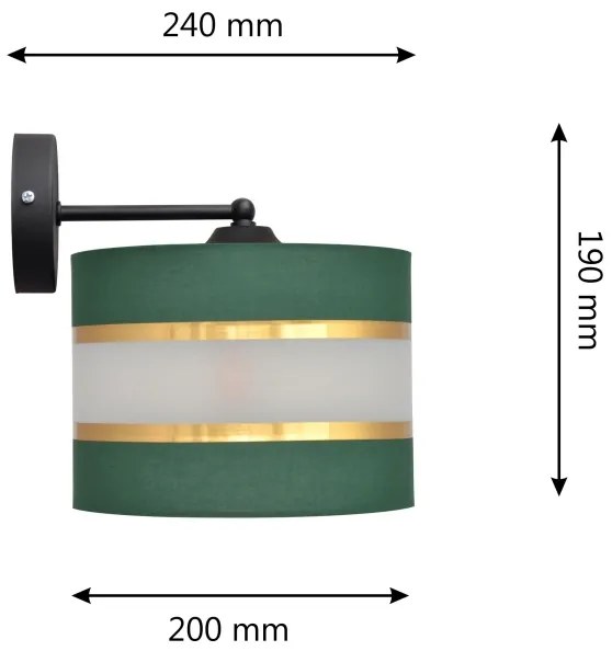 Nástenná lampa HELEN 1xE27/15W/230V zelená/zlatá