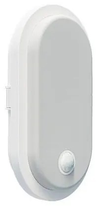 LED vonkajšie nástenné svietidlo s pohybovým čidlom OVAL LED/10W/230V IP65 biele