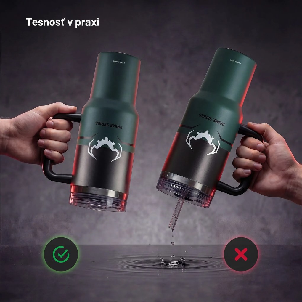 Termohrnček s rukoväťou zelený Diablo Ghotic Green