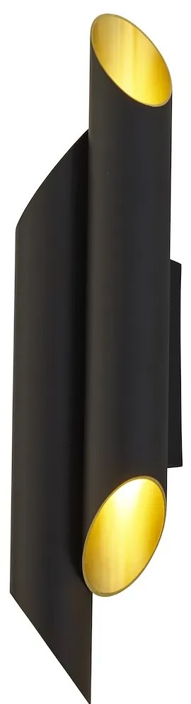 Nástenné svietidlo Libra, 2x zlaté/čierne kovové tienidlo, b