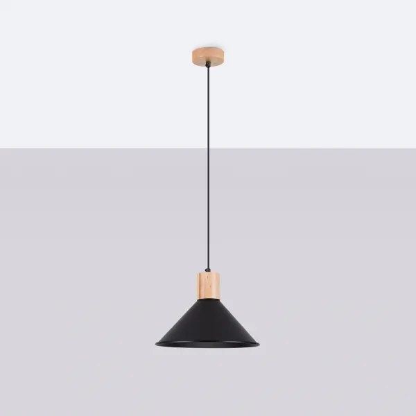 Sollux SL.1320 - Luster na lanku JAGA 1xE27/15W/230V pr. 30 cm čierna