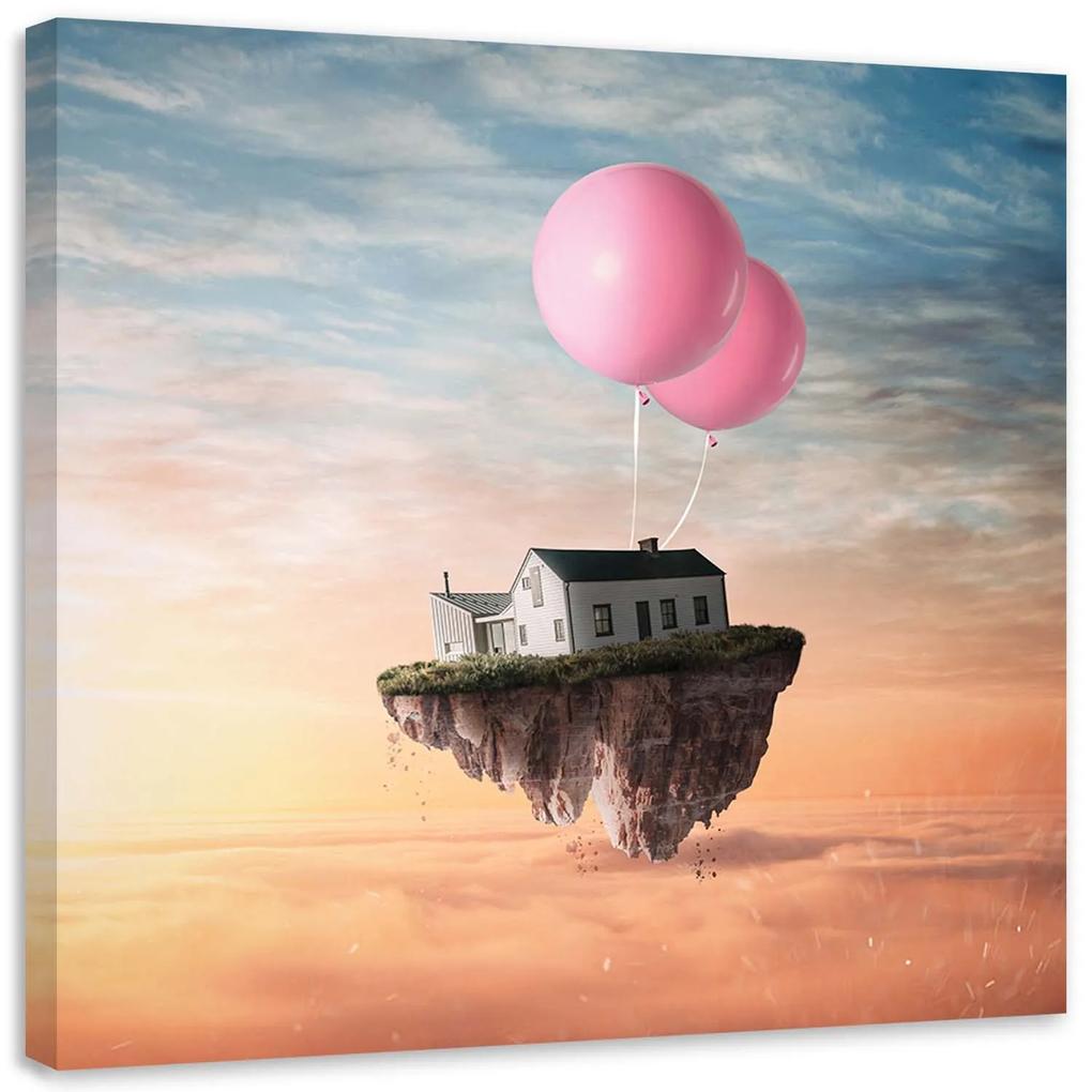 Gario Obraz na plátne Domček na balóne - Zehem Chong Rozmery: 30 x 30 cm