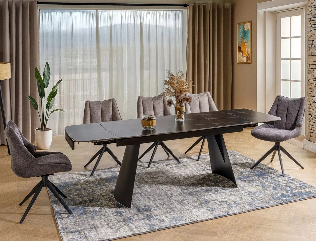 Rozkládací jídelní stůl Bacardi 160/240 cm černý