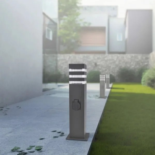 Vonkajšia lampa s zásuvkou TEKSAS 1xE27/20W/230V 44 cm IP44 antracit