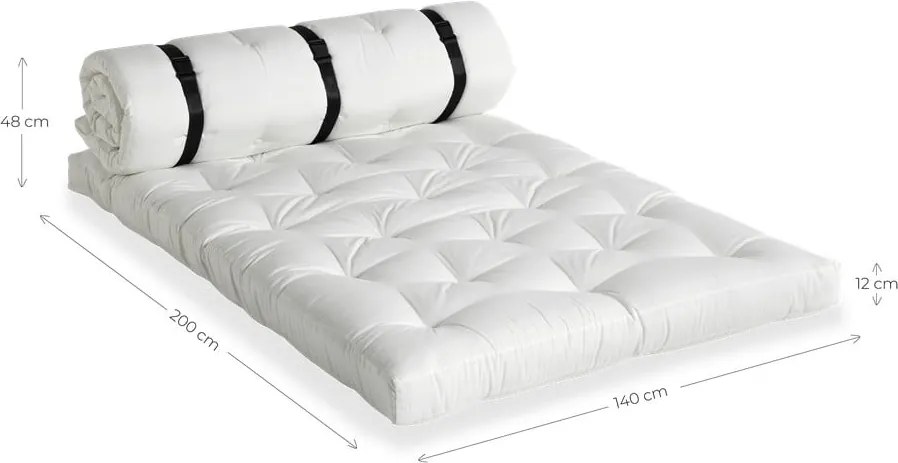 Biela rozkladacia pohovka vhodná do exteriéru Karup Design Design OUT™ Buckle Up White