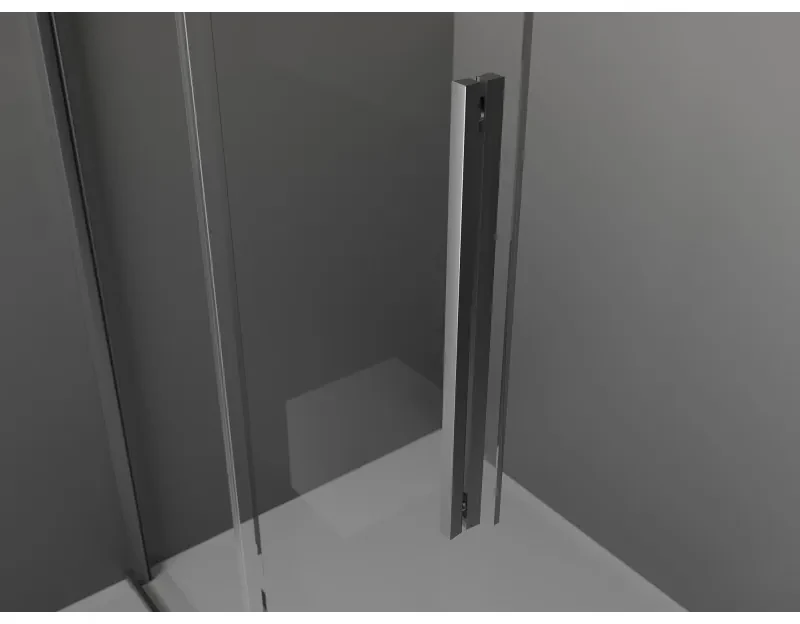 Mexen Velar, sprchová zástena s posuvnými dverami Walk-in 75 x 200 cm, 8mm sklo námraza, brúsený grafit, 871-075-000-33-95