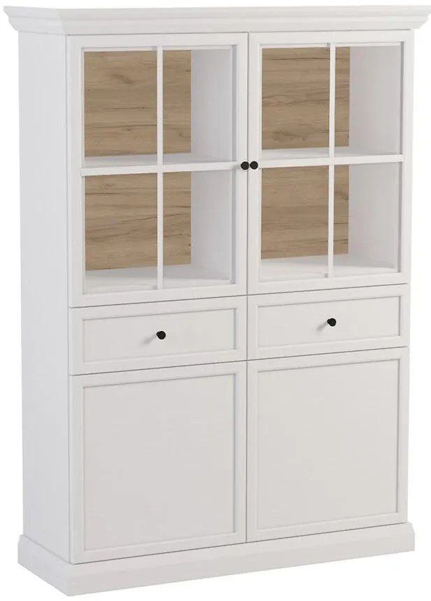 Vitrína Lucca W4D2S biela opálová