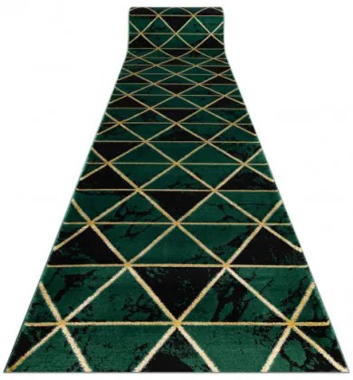 Behúň EMERALD exkluzívny 1020 glamour, marmur, trojuholníky zelený/zlatý