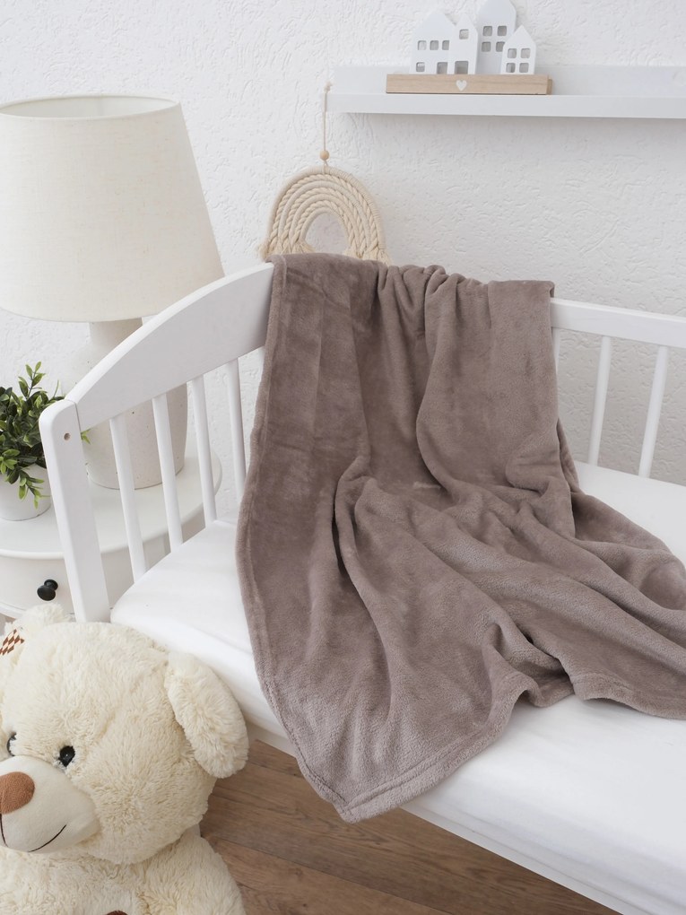 Detská deka do postieľky mikroplyš Exclusive 80 × 100 cm – Laura cappuccino