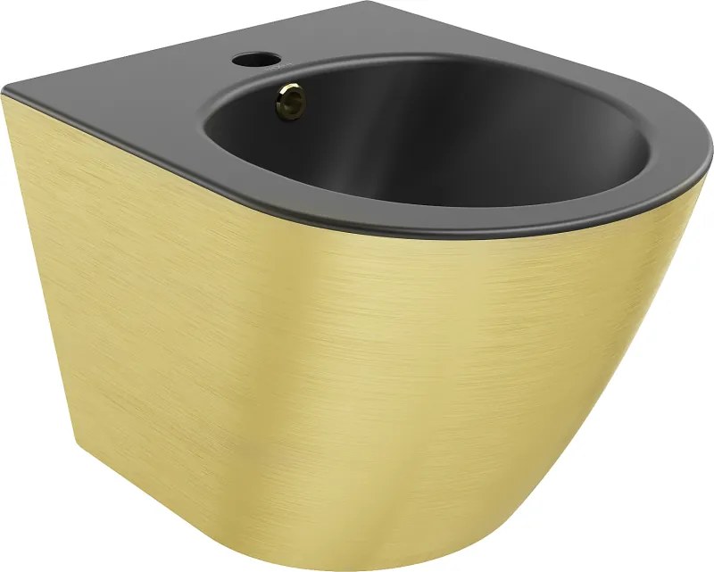 Mexen Lena bidet závesný, čierny mat/zlatý vzor línie - 35224877