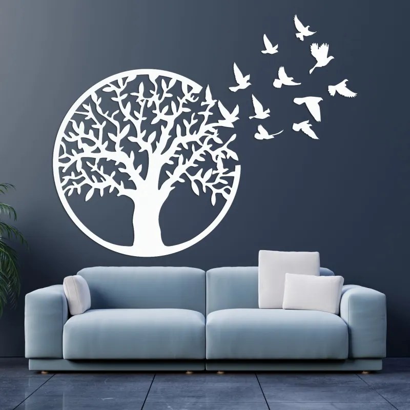 Drevený nástenný obraz Strom života: Rustikálny bytový dekoračný panel | SENTOP HDF0543