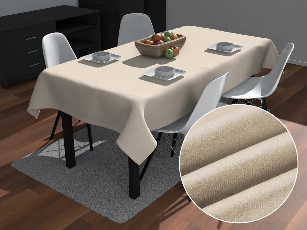 Biante Obdĺžnikový obrus/imitácia brúsenej kože Alcantara ALC-007 Krémovo béžový 140x200 cm