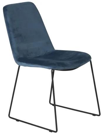 Muce jedálenská stolička modrý zamat