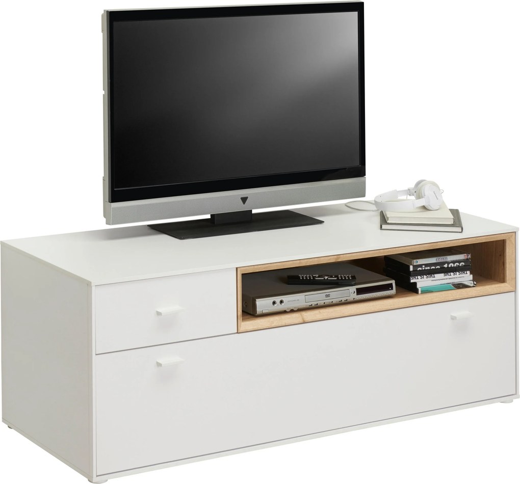 XXXLutz SKRINKA POD TV, biela, farba duba, 130/48/50 cm Hom`in - Detské izby - 000003000613