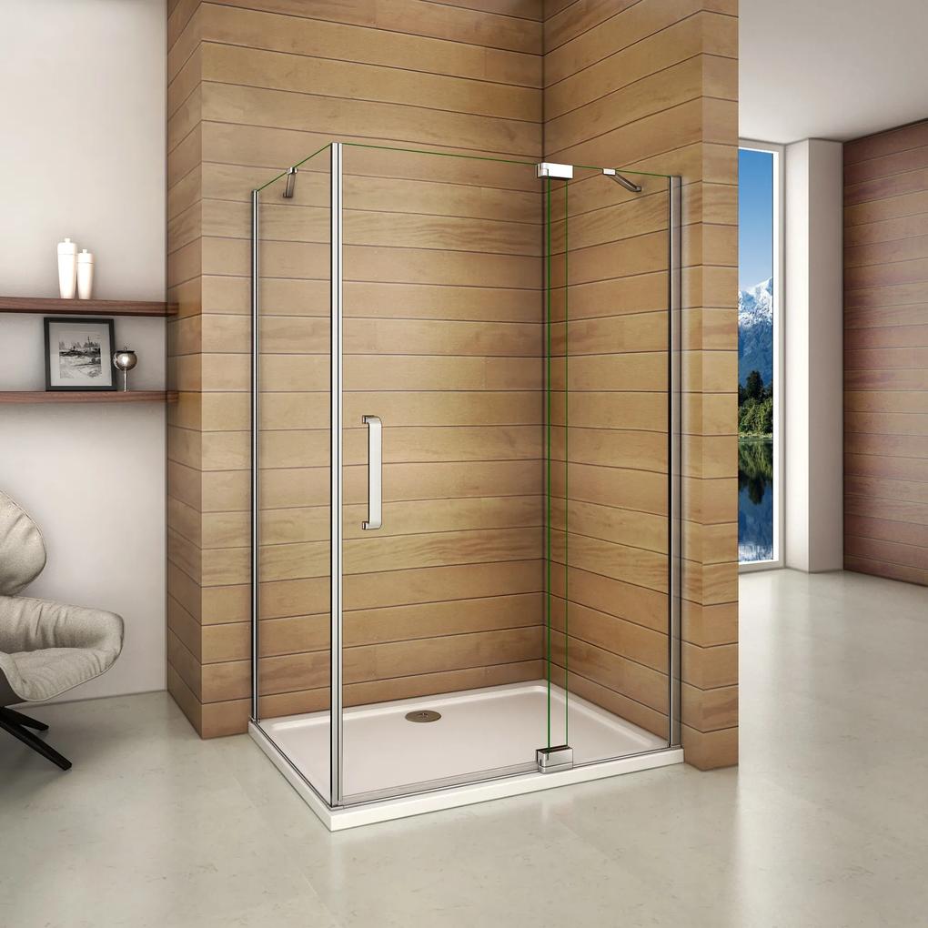 Obdĺžnikový sprchovací kút AIRLINE 100x90 cm s jednokrídlovými dverami s pevnou stenou