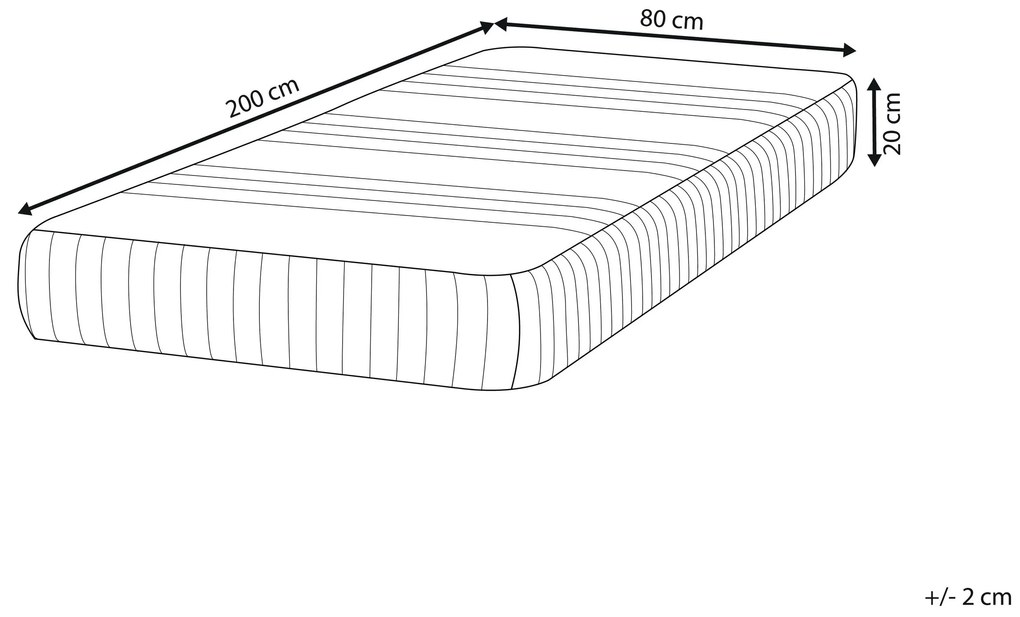 Penovo-gélový matrac so snímateľným poťahom 80 x 200 cm tvrdý HAPPINESS Beliani