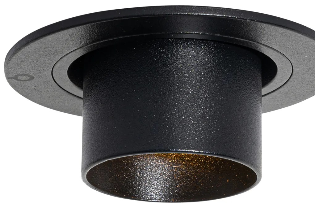 Moderné zabudované bodové svetlo čierne GU10 35 mm okrúhle výkyvné - Installa
