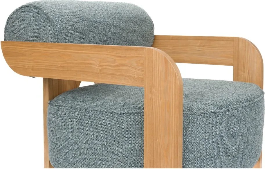 Sivomodré kreslo z textílie buklé Oolong – Zuiver