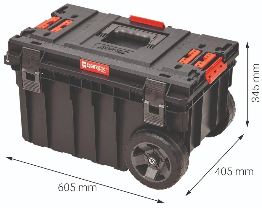 Kufrík na náradie Qbrick System ONE VARIO s teleskopickou rukoväťou