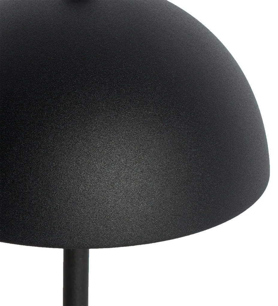Sada 2 vonkajších stolových lamp hríb čierny nabíjateľný - Keira