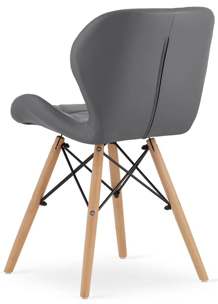 Sivá stolička LAGO z eko kože