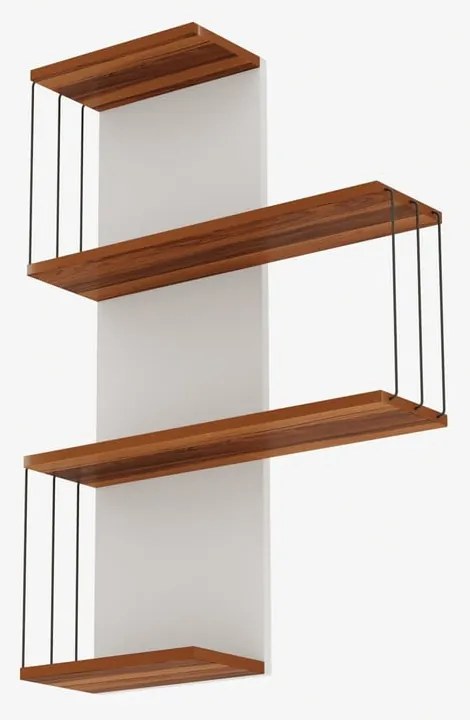 Poschodová polica v dekore borovice v bielej a prírodnej farbe 64 cm Cambel – Kalune Design