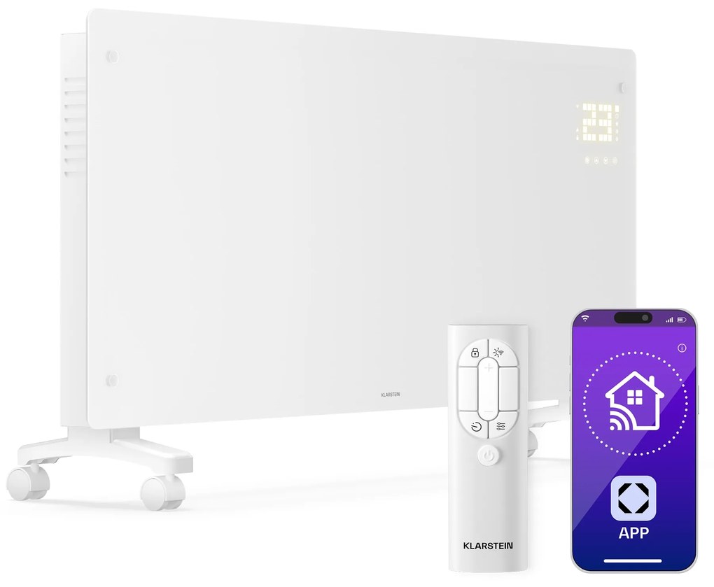 Klarstein Bornholm konvektor | 3000 W | 30 m² | Výkonný a štýlový | 105 cm x 51 cm