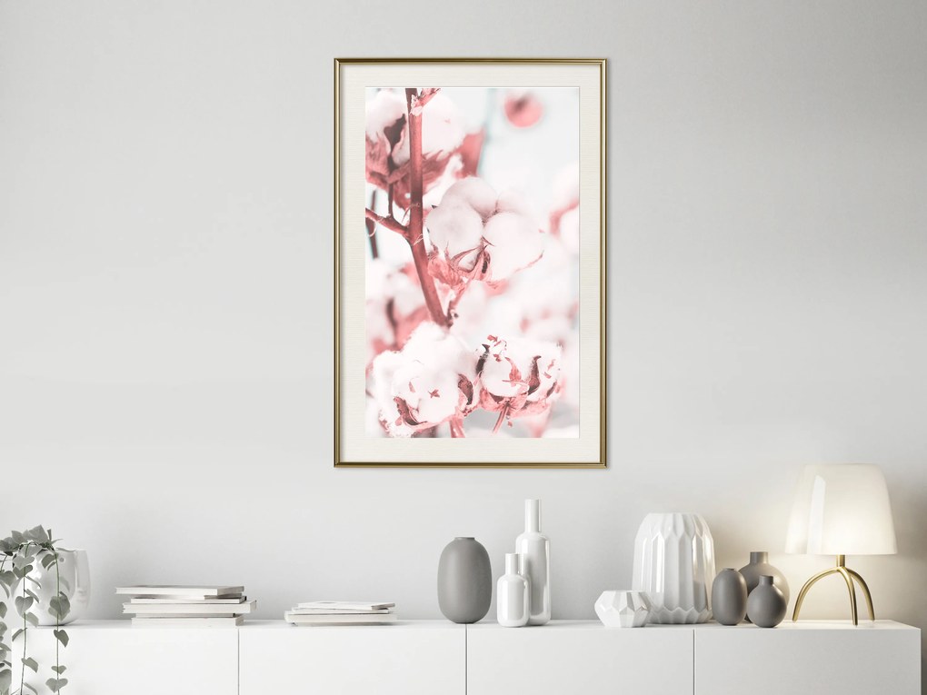 Artgeist Plagát - Blooming Cotton [Poster] Veľkosť: 40x60, Verzia: Čierny rám