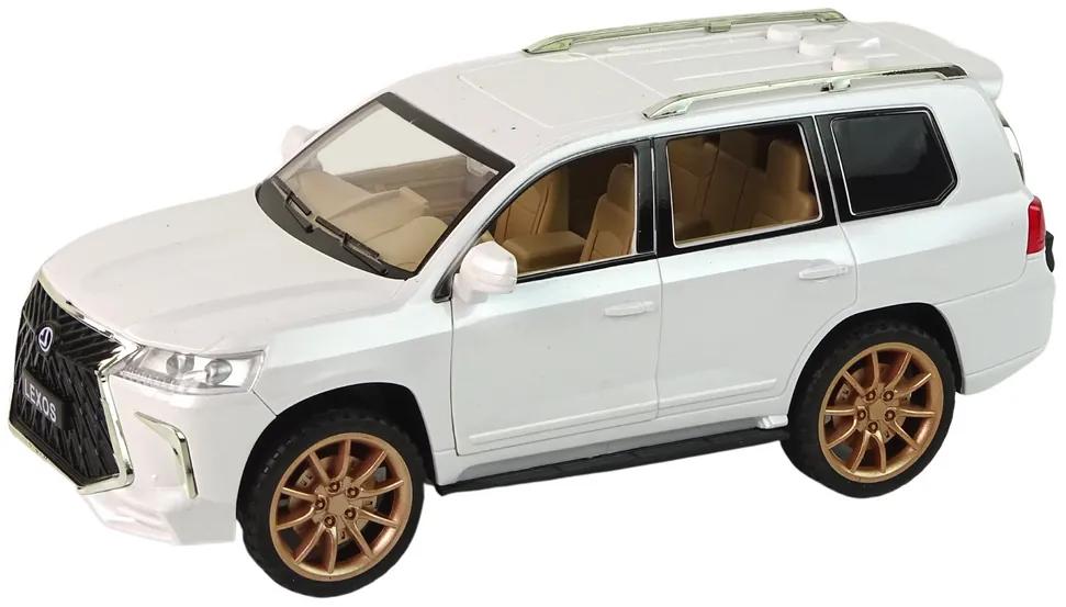 Lean Toys Biele auto Lexos 1:14 – svetelné a zvukové efekty