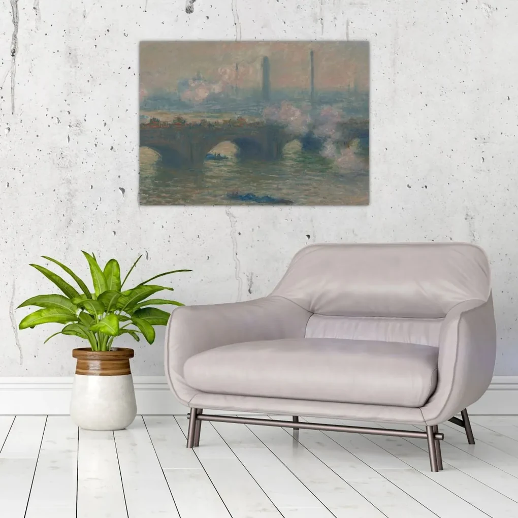 Obraz - Claude Monet, Waterloo Bridge, Gray Day, reprodukcia (70x50 cm)