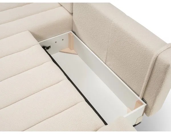 Rozkladacia rohová sedacia súprava do tvaru L DESIO, ľavá, béžová, s úložným priestorom