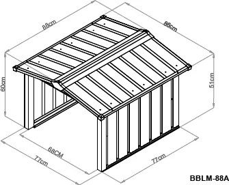 Garáž pre robotickú kosačku BestBerg BBLM-88A / 88 × 86 × 60 cm / antracit