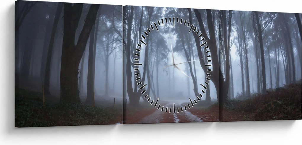 Obraz - Za daždivého dňa (s hodinami) (90x30 cm)
