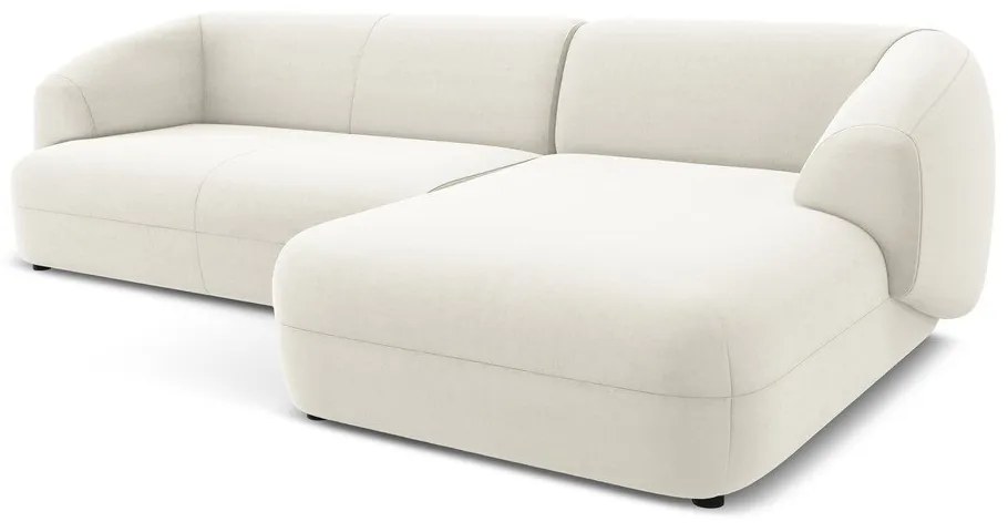 Biela zamatová rohová pohovka (pravý roh) Moana – Makamii