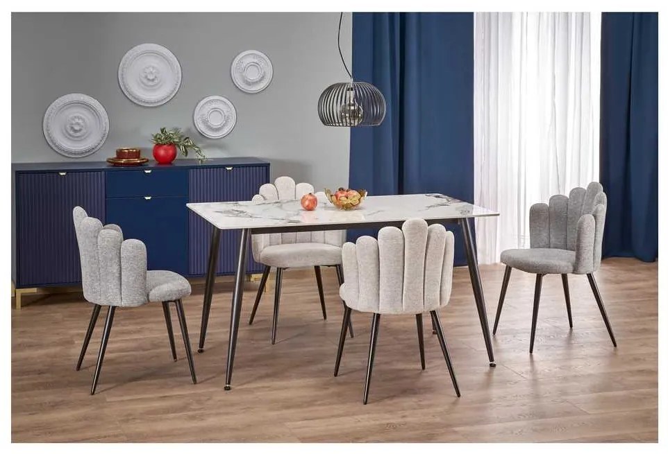 Jedálenský stôl Webster 120 cm, mramor / čierna