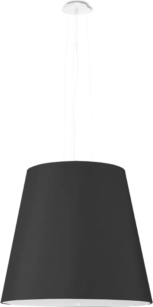 Závesné svietidlo Geneve, 1x čierne textilné tienidlo, (biele sklo), (fi 50 cm)