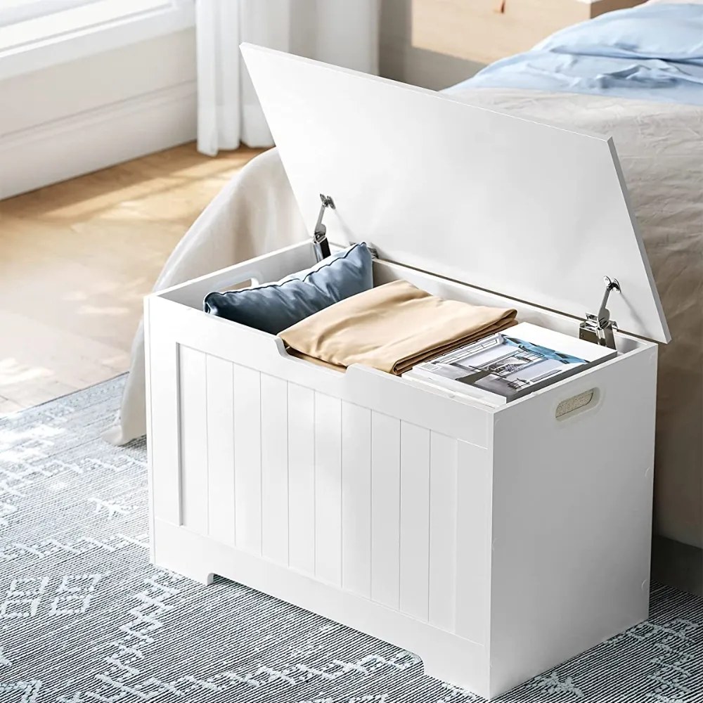 Vasagle Truhlica s úložným priestorom GRETA, 76x48x40cm, biela