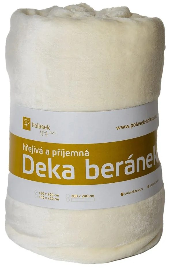 Polášek Mikroflanelová deka s barančekom - Biela káva | 100 x 150 cm