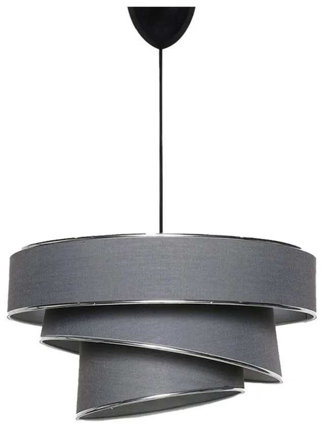 Závesné svietidlo v antracitovo-striebornej farbe s textilným tienidlom ø 40 cm Couper – Opviq lights