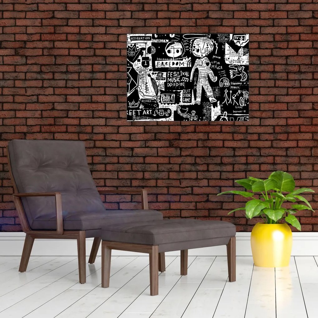 Sklenený obraz - Graffiti (70x50 cm)
